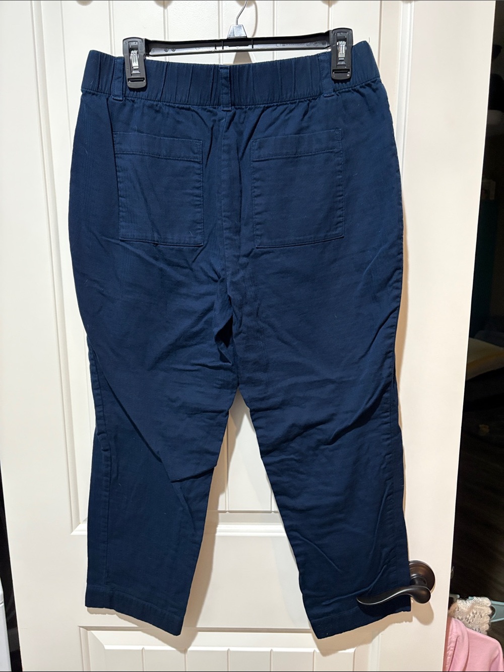 Women’s Navy Blue Casual Stretch Pants - Picture 3 of 3